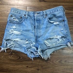 Levi’s distressed denim shorts